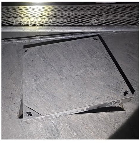 Cubierta y Marco de Boca Tapas De Alcantarilla Para Acceso De Vehículos, Exterior/Interior Tapa De Inspección Empotrada Para Suelo De Madera/baldosa Mortero Ladrillo, Tapa De Alcantarilla Metálica Cua