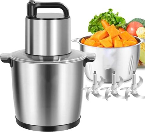 Batidora Y Picadora De Alimentos De 1500 W, Picadora De Carne Eléctrica De 15 L Con Recipiente De Acero Inoxidable, Picado Rápido De Carne En 8 Segundos. Una Máquina Multiusos Para Carne ,3knives