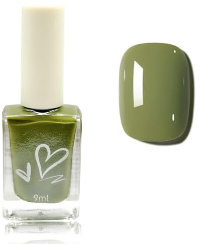 Nail Varnish - Green Nail Polish - Neutral Color Nail Varnish - Quick Dry Breathable Nail Polish Long Lasting Nail Varnish Gel No Need Baking Nail Polishes for Women Girls