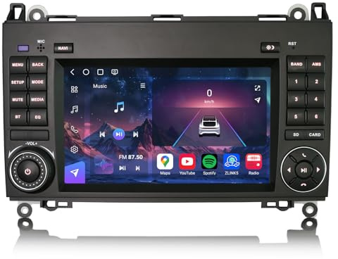 Erisin Snapdragon 8 Kern 8GB+128GB Android 16 Autoradio für Mercedes A/B Klasse W169 W245 Sprinter Viano VW Crafter GPS Navi DAB+ CarPlay Android Auto DSP IPS Touchscreen Bluetooth 5.1 WiFi 4G Canbus