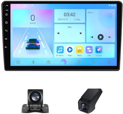 Android 13 Double Din Car Stereo Head unit For Ford Escape 1 2000-2007 9 Inch Touchscreen Bluetooth Car Stereo with FM/DVR+Reverse Camera/Wifi/DSP/Steering Wheel Controls(NF-6)