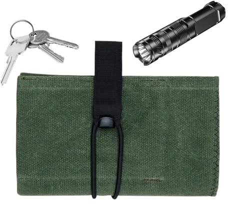 Enrouleur à outils – Organisateur à 6 compartiments de rangement pliable portable | Support d'équipement d'extérieur haute résistance, clé compacte et étui