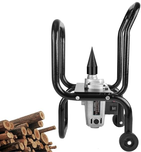 Electric Wood Splitter Machine, 420RPM Heavy Duty Automatic Log Splitting Tool with Stand, Wood Splitting Diameter 200mm, Portable Design