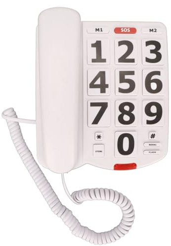 Ausla Big Button Phone, Corded Telephone with Amplified Volume, Speed Dial and Easy to Use for Elderly Home