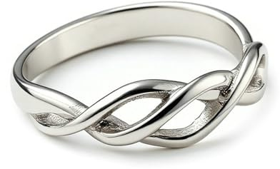Ayoiow Vorsteckring für Ehering, Kein Edelstein Unendlich Verdreht Schmucklos Ring Hochzeit Platin, Platin 950 Größe 57 (18.1)