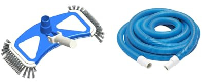 SPIDO - Destockage - Kit Entretien Piscine - Kit Nettoyage Piscine avec Épuisette, Brosse, Diffuseur Chlore, Thermomètre et Kit Aspiration Manuel (Kit Aspiration Manuel 12 m)