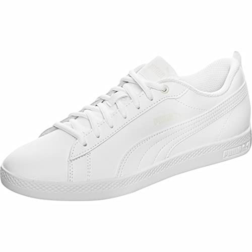 PUMA Women Puma Smash Wns v2 L Sneakers, Puma White-Puma White, 7 UK