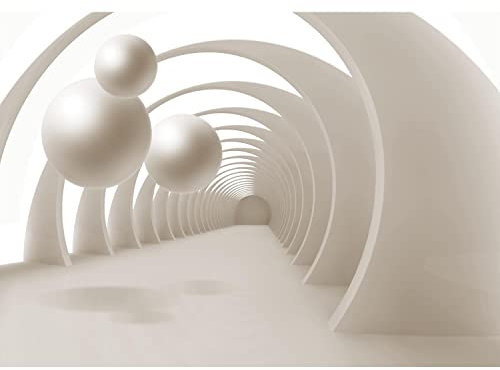 Runa Art Papel tapiz fotográfico 396 x 280 cm Resumen 3D | Lana Decoración De Pared Sala Cuarto | Fabricación alemana | beige 9215012b