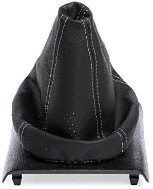 myshopx SA20 Schaltmanschette Schaltsack Sack Schwarz Faden Weiß Echt Leder perforiert (gelocht)