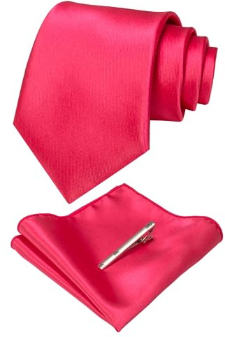 JEMYGINS herr satin slips set slips & införingsduk & slipsklämma
