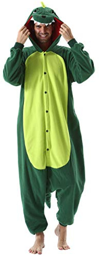 ULEEMARK Adulte Unisexe Anime Animal Costume Cosplay Combinaison Pyjama Outfit Nuit Vetements Onesie Kigurumi Halloween Costume Soiree de Deguisements Chien Tacheté pour XL