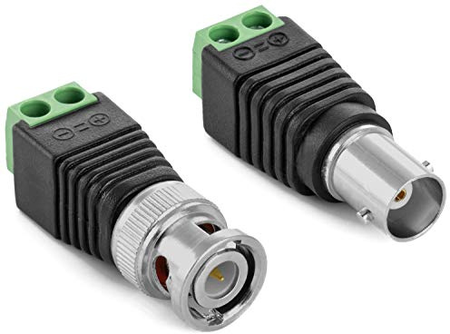 Poppstar 5 x BNC Stecker (5X BNC Stecker u. 5X BNC Buchse auf 2-pin Terminal Block), 10er Set BNC Adapter