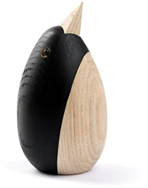 Novoform - Dekofigur - Holzfigur - Penguin - Pinguin - Eschenholz - von Hand gefertigt - Maße (ØxH): 4,7 x 8,5 cm - 1 Stück