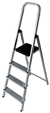 EDM 75053 Escalera Domestica Aluminio 4 Peldaños, Multicolor