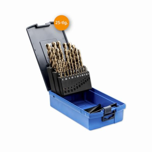 PFERD Spiralbohrer-Set INOX, 25-tlg. | Ø 1-13 mm, HSS-E Co5 N, DIN 338, 135° | 25203704 - für zähe und harte Werkstoffe