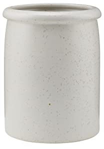 House Doctor Pion Porte-ustensiles en Porcelaine | Boîte de Rangement pour Décoration de Cuisine Gris/Blanc