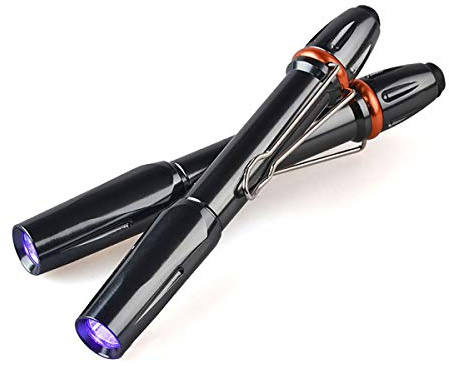 POCKETMAN UV-Taschenlampe 395nm Taschenlampe LED Portable Pen Light Detector mit Clip Pen Flashlight Detektor Licht (2 Pack)