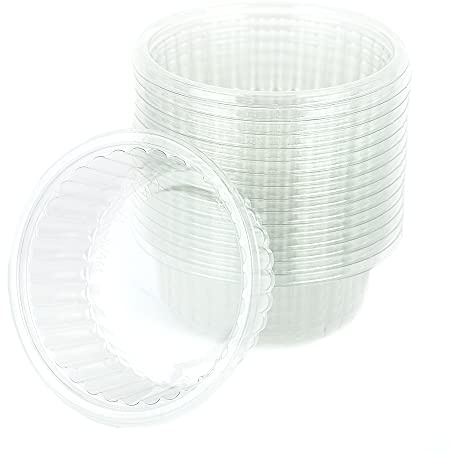 ALCAS 100 pezzi Contenitori take away per dolci con bagna, pirottini monoporzione per babà e savarin tondi, D 7 cm H 2,5 cm