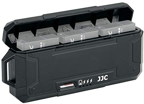 JJC Chargeur de Batterie USB Triple avec Fonction Lecteur de Carte Micro SD/TF pour GoPro Hero 7, 6, 5 et GoPro 2018 étanche Caméras d'action Compatible avec Batterie GoPro AABAT-001