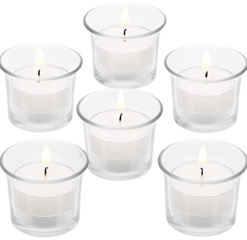 Floralcraft® Chic Clear Tealight Holders – Set of 6 Elegant Glass Candle Holders for Weddings, Home Décor & Parties