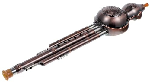 Chinesische Kürbisflöte C-dur für Anfänger, 1 Stück, Gold | Pp Ausführung, Elegant mit Zierschleife, zum Üben der Kürbisflöte, Traditionelles Chinesisches Instrument Zufälliger Stil
