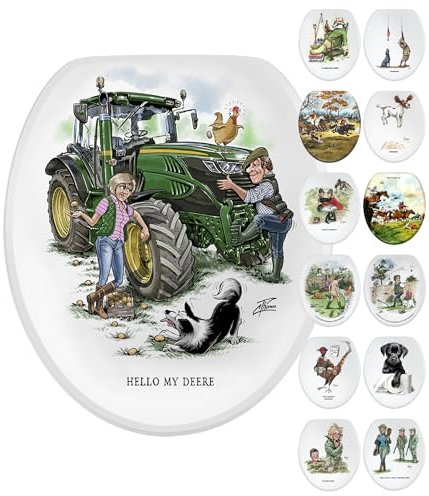 Looprints Toilettensitz mit Absenkautomatik, für Zuhause und Badezimmer, Landhaus- und Bauernhaus-Dekoration, Geschenk für Mama und Papa (Traktor)