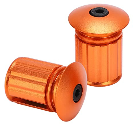 SPYMINNPOO Tappi Manubrio per Bici Tappi Manubrio Tappi Manubrio in Alluminio per la Maggior Parte delle Bici da Strada MTB Fixie(Arancia) Ciclismo Biciclette E Ricambi