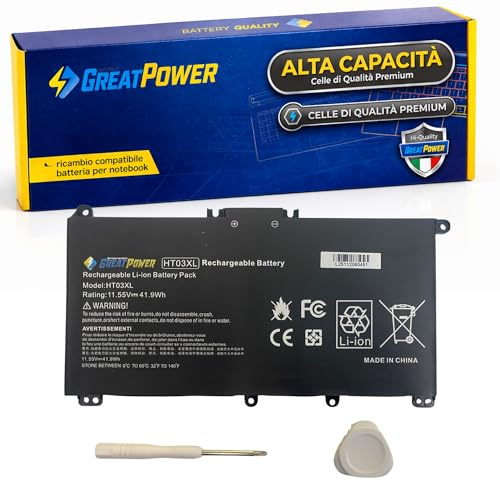 INFOELETTRONICA Batteria Sostitutiva 3600 mAh compatibile con HP 15s-FQ 15s-EQ 14s-FQ 14s-DQ 14-CM Accumulatore Ricambio ad Alta Capacità per Notebook HP Ioni di Litio, Lunga Durata