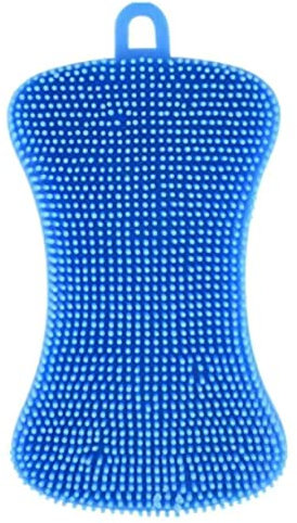 Generic Silikon Schwamm KüChenschwamm Multi-Purpose ReinigungsbüRste Antibakterielle SpüLschwamm Multifunktionaler SilikonbüRste Scrubber BüRste ScheuerschwäMme Blue