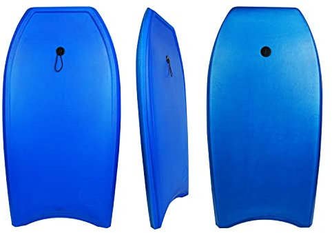ATUNAS 94 cm Boogie Boards für Strand, Body Board mit strapazierfähigem und leichtem PE + EVA gemischtem Schaumstoff, Surfen für Kinder und Erwachsene, Blau/Marineblau (2RJ95)