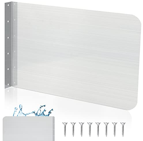 Amylove Edelstahl-Spritzschutz, 66 x 30,5 cm, Wandhalterung, mit Schrauben, Schrauben für Badezimmer, Waschbecken, Seitenspülen, Spritzschutz, für gewerbliche Küche, Restaurant