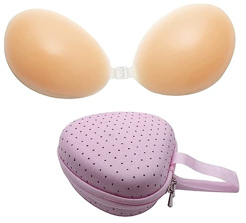 Sujetador Adhesivo Silicona Invisible, Push Up De Silicona Bra Invisible Adhesivo Reutilizable sin Tirantes Espalda para Mujer para El Vestido de La Boda (D)