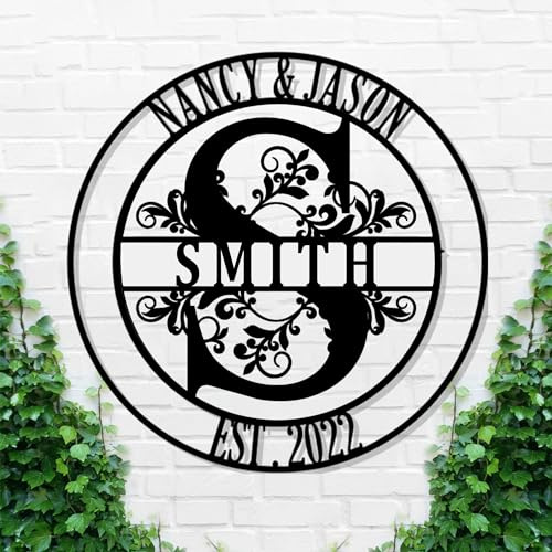 Custom Metal Signs, Personalized Name Sign for Wall Decoration Outdoor Indoor, Split Letter Monogram Metal Wall Plaques,Outdoor Home Decor,Family Name Sign Housewarming Gift