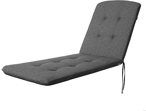HOBBYGARDEN Outdoor/Indoor, Sonnenliegen, Sitzkissen, Sitzpolster, Gartenmöbel Kissen, für Stuhle oder Liege, Polster, Sofa, 185 x 60 x 6 cm, Anthrazit