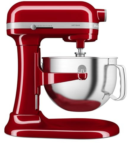 KitchenAid Robot da Cucina - Artisan - Robot da cucina multifunzione con ciotola sollevabile - Con 5 accessori - 5,6L - Rosso imperiale