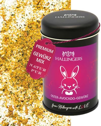 Hallingers Genuss Manufaktur Gewürzmischung Oster-Geschenk - Koch-Gewürze in edler Geschenk-Dose Oster Avocado G... für Pesto Bruschetta & Guacamole, Ostern Körbchen für Frauen Männer