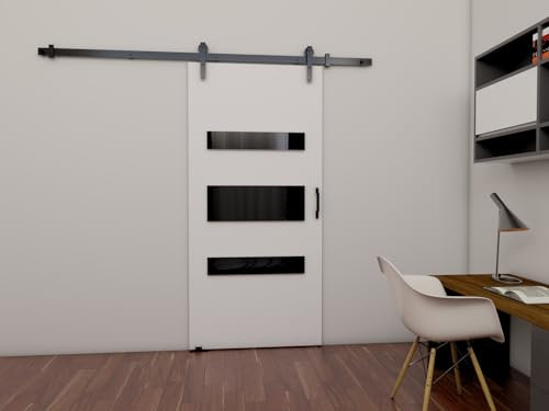 MINIO go for it - Schiebetür Komplettset LIFT D, 86 cm Breit, Schiebetüren, Wandmontage, Schiebetürsystem, Zimmertüren - Weiss Matt