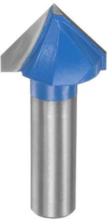 QUARKZMAN 1pz Fresa per Router 1,1 Dia 1/2 Attacco 90 Gradi Fresa a Candele Tipo V in Carburo per Lavorazione Legno Falegnameria Incisione Bordi Rifilatore Cutter Strumenti