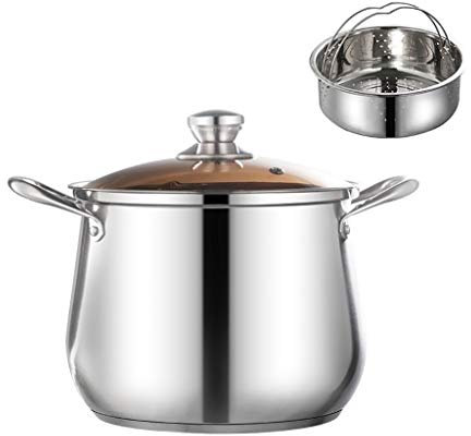 ANSNOW Vaporeras, Cazuelas, Vaporera de Acero Inoxidable con Tapa, Juego de Ollas de Cocina para Verduras Múltiples