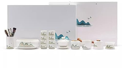 XaEjNzwDT Tetera marroqui teteras para te Juego de te Juego de té de cerámica Simple, Juego de Caja de Regalo de Taza de té de Tetera Japonesa(Color:G,Size:)