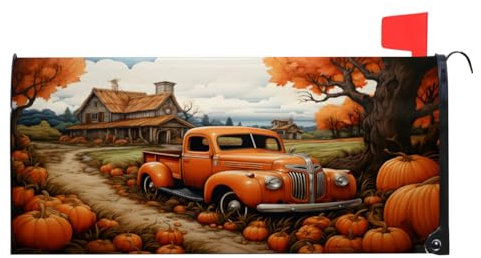 Mintoprints Copertura magnetica per cassetta postale della fattoria autunnale, copertura magnetica per cassetta delle lettere americana, decorazione per giardino, cortile, dimensioni standard, 45,7 x