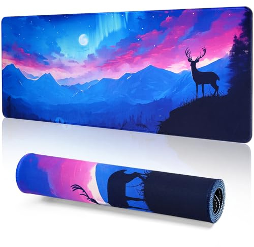 DESERO Gaming Mouse Pad Large Mouse Mat (800 x 300 x 3 MM) XL Extended Desk Mat, Japanese Mouse Mat, Gaming Keyboard Mousepad, Big Desk Pad with Non-Slip Base and Stitched Edge for Work Gaming, B-11.