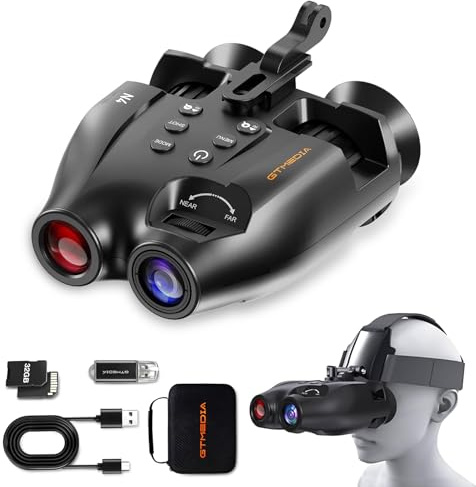 Night Vision Goggles, Night Vision Binoculars with 32GB TF Card, 7 Level IR, 5X Digital Zoom,2000mAh,IP65 Waterproof & for Camping & Security