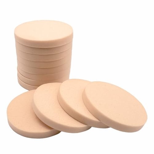 BAVALIN 12 Pcs Makeup Sponge - Round Latex Sponges Washable Cosmetic Sponges Powder Puff Foundation Sponges Applicator Face Paint Sponge for Liquid Foundation, Creams, and Powders