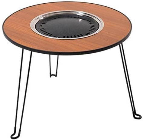 Griglia Barbecue con Tavolino Laterale Multifunzione, Barbecue Carbonella per Interni ed Esterni, Graticola per Barbecue per Picnic in Campeggio in Giardino e Uso
