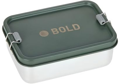 LÄSSIG Lunchbox Brotdose Edelstahl Solid Bold dark olive