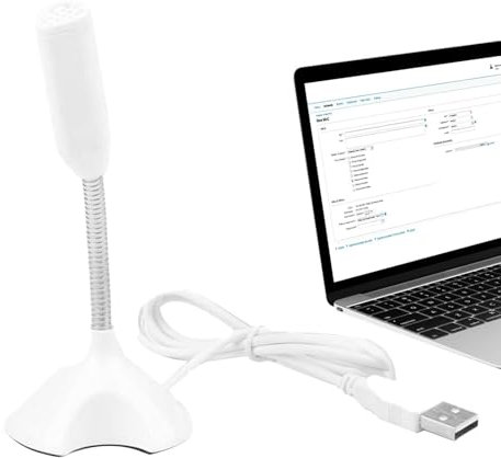 Microfono USB per computer-plug e microfono condensatore con suono HD chiaro | Microfono da tavolo con riduzione del rumore e base per la creazione di contenuti, riunioni online e podcast