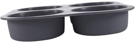 JECOMPRIS Stampo per Panini Hamburger in Silicone Nero Resistente al Calore 4 Cavità Rotonde Design Antiaderente per Cucine Domestiche e Colazioni