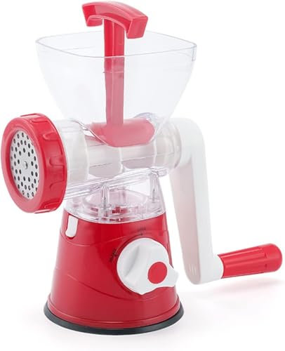 Picadoras De Carne Manuales, Máquina Trituradora De Carne De Relleno De Salchichas con Manivela Manual, Equipo De Picado De Carne, con Base De Succión, para Carne Molida, Salchicha, Red, One Size
