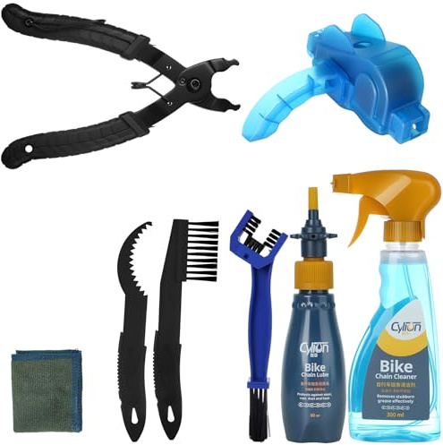 LOQOMI Bicycle Cleaning Kit including chain Cleaing Agent,chain brush,maintenance tool,lube,degreaser